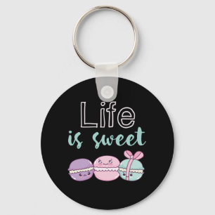 Porte-clés Funny Macaroon Puns Life is Sweet