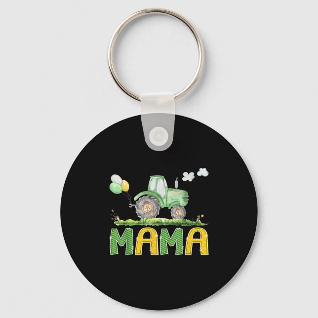 Porte-clés Funny Mama Birthday Boy Tractor Farm Truck Matchin (Recto)