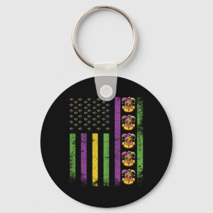 Porte-clés Funny Mardi Gras Canards Drapeaux Usa Perles Drape