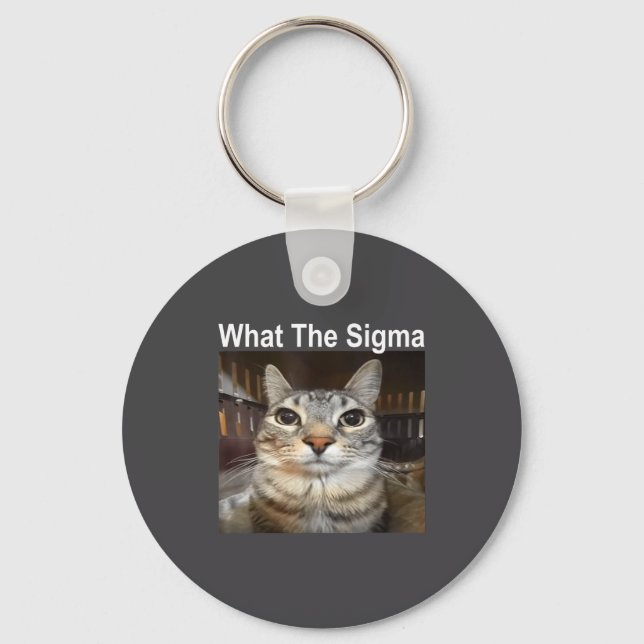 Porte-clés Funny Meme Cat What The Sigma Cute Cat Meme Quote  (Recto)