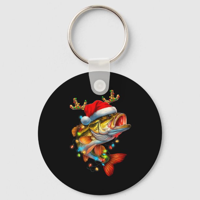 Porte-clés Funny Merry Fishmas B Fish Fishing Christmas Xmas  (Recto)