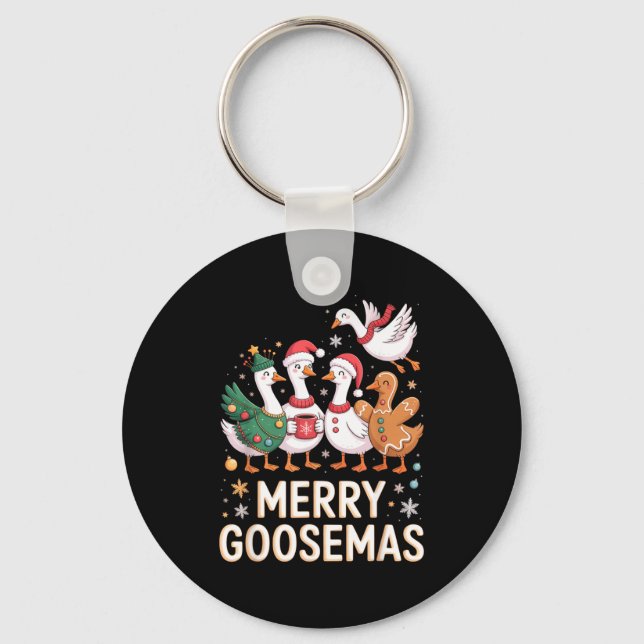 Porte-clés Funny Merry Goosemas Christmas Xmas Goose Family H (Recto)