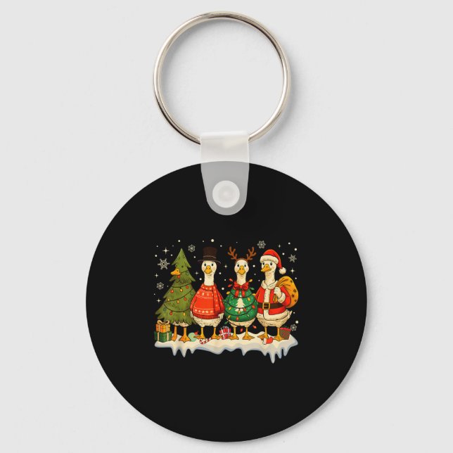 Porte-clés Funny Merry Goosemas Cute Xmas Goose Lovers Men Wo (Recto)