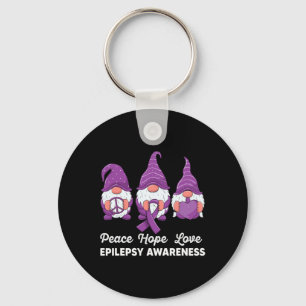 Porte-clés Funny mignonne Gnomes Peace Hope Love Epilepsie Aw