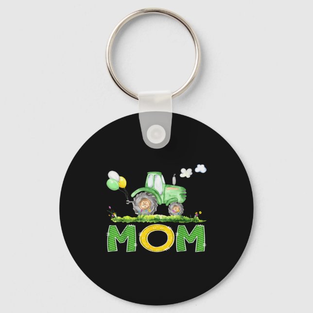 Porte-clés Funny Mom Birthday Boy Tractor Farm Truck Matching (Recto)