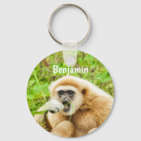 Funny Monkey Personalized Kids Name Keychain