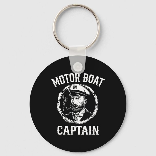 Porte-clés Funny Motor Boat Captain Pontoon Boating Motor Boa (Recto)