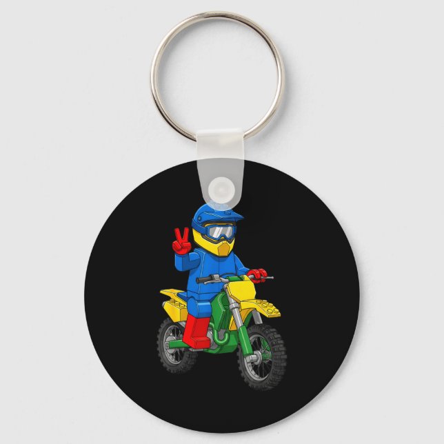 Porte-clés Funny Motorbike Builder Boys Block Building Toys D (Recto)