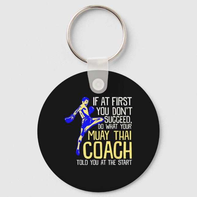 Porte-clés Funny Muay Thai Coach Boxing Design  (Recto)