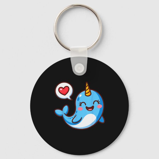 Porte-clés Funny Narwhal Art For Men Women Kids Narwhal Lover (Recto)