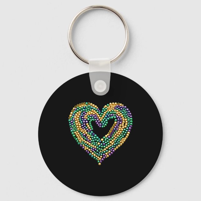 Porte-clés Funny New Orleans Beads Heart We Stand Nola Strong (Recto)