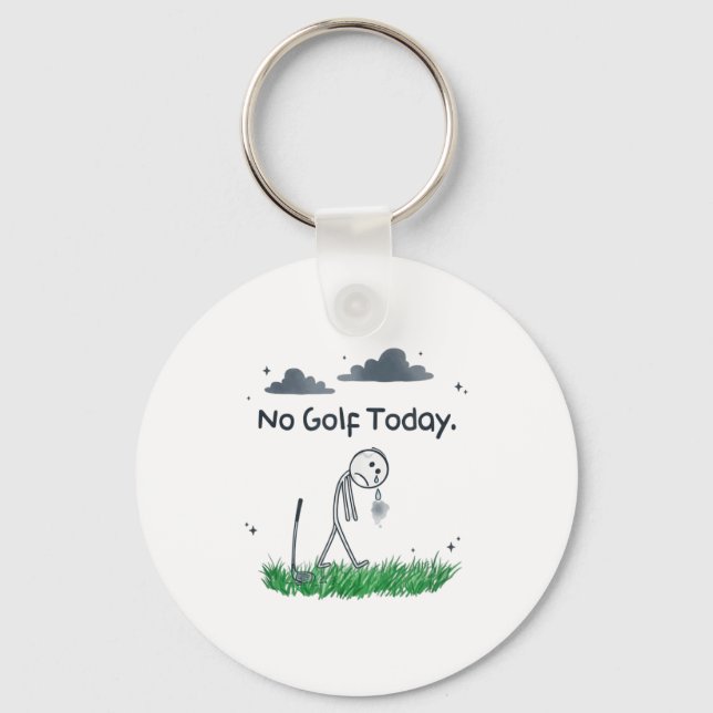 Porte-clés Funny No Golf Today Sad Stickman Golfer Golfers Me (Recto)