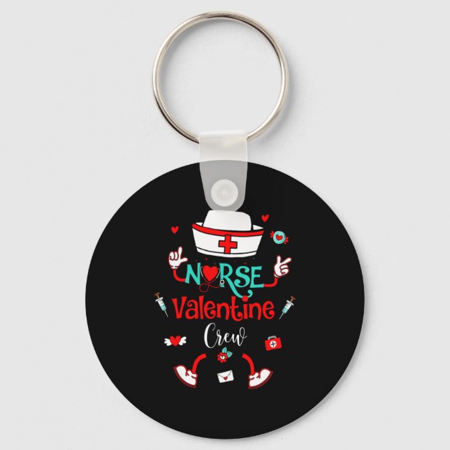 Porte-clés Funny Nurse Valentines Day Nurse Crew Family Group (Recto)