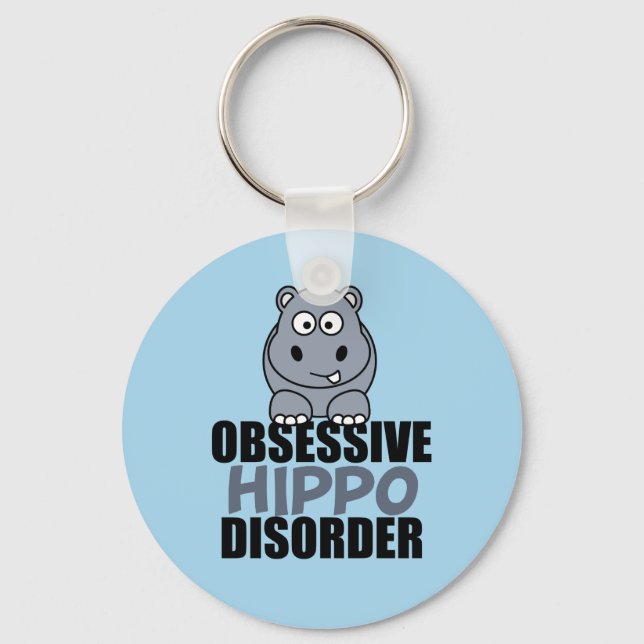 Porte-clés Funny Obsessive Hippo Disorder (Recto)