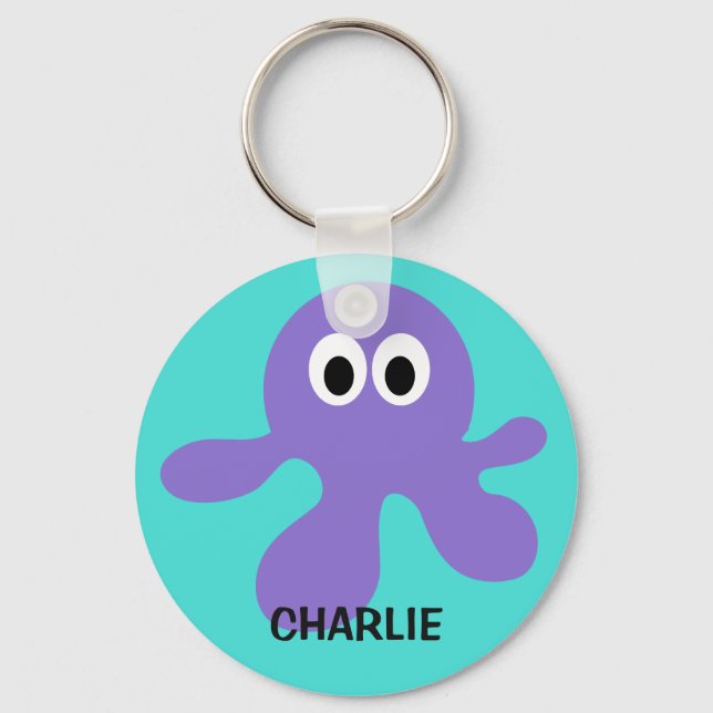 Porte-clés Funny Octopus porte - clés personnalisés (Recto)