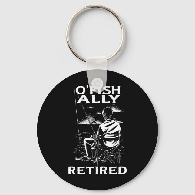 Porte-clés Funny O'fish Retraité Tee pour la retraite Pêche (Recto)