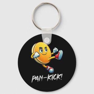 Porte-clés Funny Pancake Pan Karate Kick Boys Girls Food Love