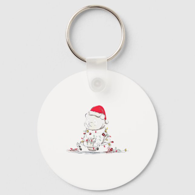 Porte-clés Funny Panda Christmas Graphics Animal Lights Lover (Recto)