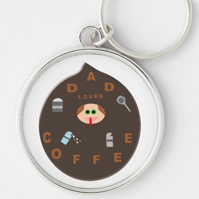 Porte-clés Funny Papa Monster aime le Porte - clé de café (Devant)