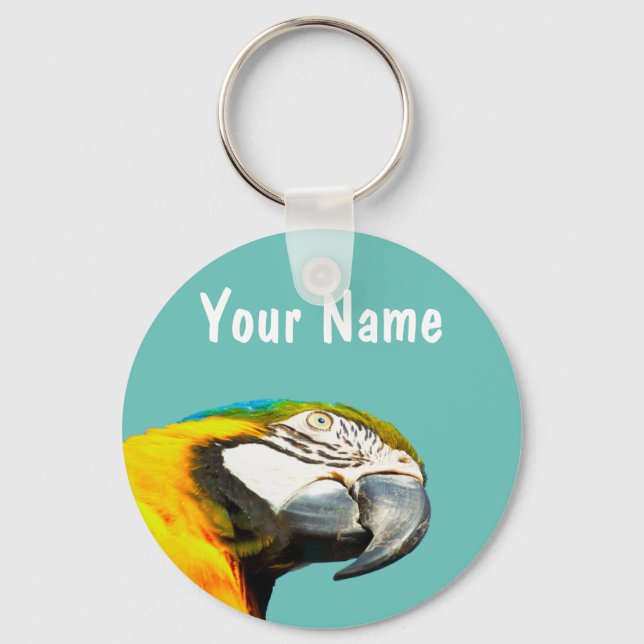Porte-clés Funny Parrot Personalized Name (Recto)