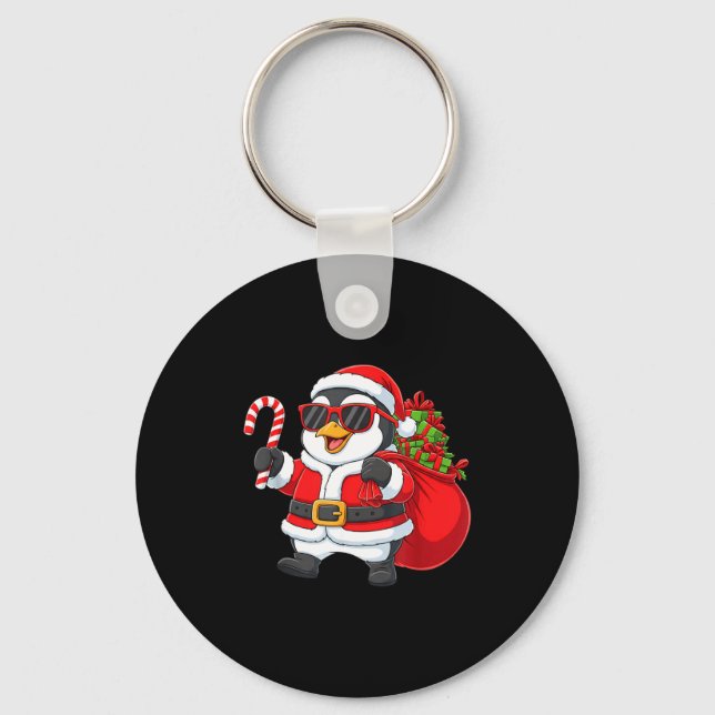 Porte-clés Funny Penguin Christmas Santa Outfit Xmas Boys Gir (Recto)