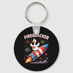 Porte-clés Funny Pétreur Canard 4 juillet Patriotique