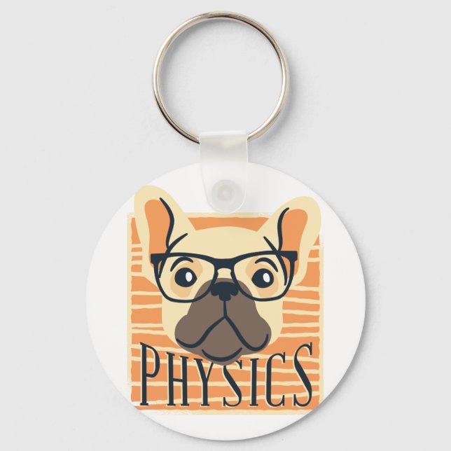 Porte-clés Funny PHYSICS Français Bulldog Science enseignant  (Recto)