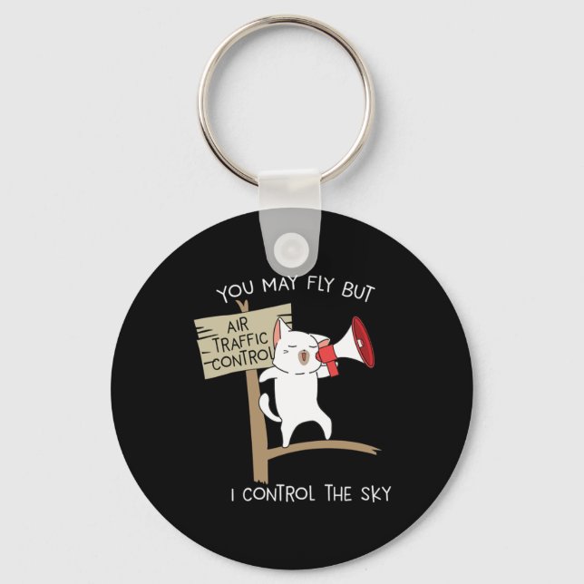 Porte-clés Funny Pilote Aéronautique Contrôleur de la circula (Recto)