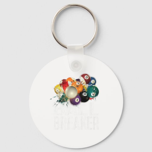Porte-clés Funny Pool Billards Ball Breaker Tee (Recto)