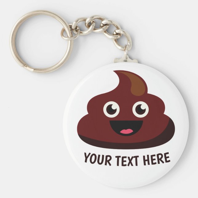 Porte-clés Funny Poop porte - clé 3 : joyeux (Devant)