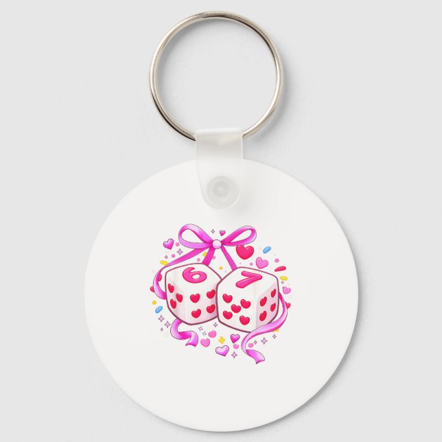 Porte-clés Funny Preppy 67 Valentine Six Seven Dice 6 7 Women (Recto)