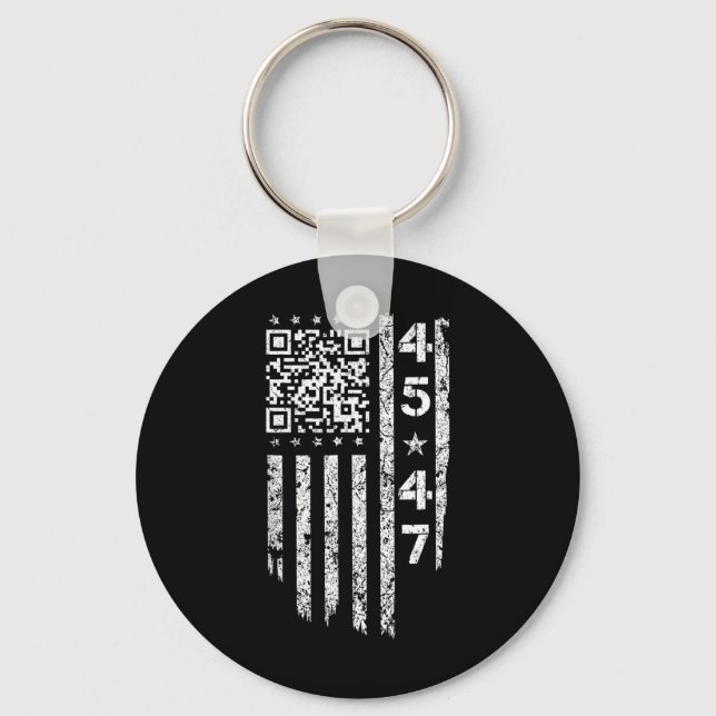 Porte-clés Funny Qr He back Président Trump Code (Recto)
