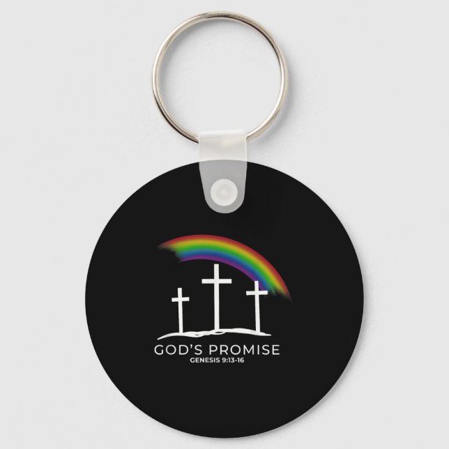 Porte-clés Funny Rainbow Christ Cross - Christian Quote God's (Recto)