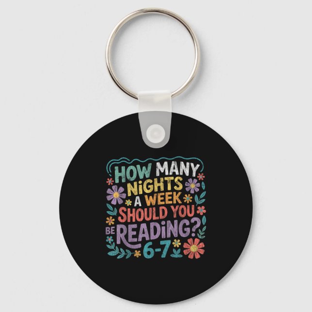 Porte-clés Funny Reading Six Seven Meme Book Lover 67 Teacher (Recto)
