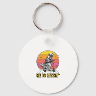Porte-clés Funny Reaper Scooter Vintage Sunset Shirt Design_1