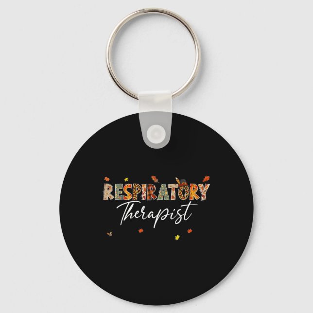 Porte-clés Funny Respiratory Therapist Pumpkin Autumn Tree Fa (Recto)