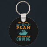 Porte-clés Funny Retired Retirement Plan Cruise Vacation<br><div class="desc">Yes I Do Have Retirement Plan. I Plan To Go On A Cruise. Funny design for those going on a cruise holiday, enjoy staying on luxury ship with sea ocean view and travel around the world. Vintage and retro merchandise for retiree. Perfect for retired co-worker, colleague, boss, office manager, retailer,...</div>