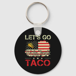 Porte-clés Funny Retro Let’s Go Taco Mexicaine Humour aliment