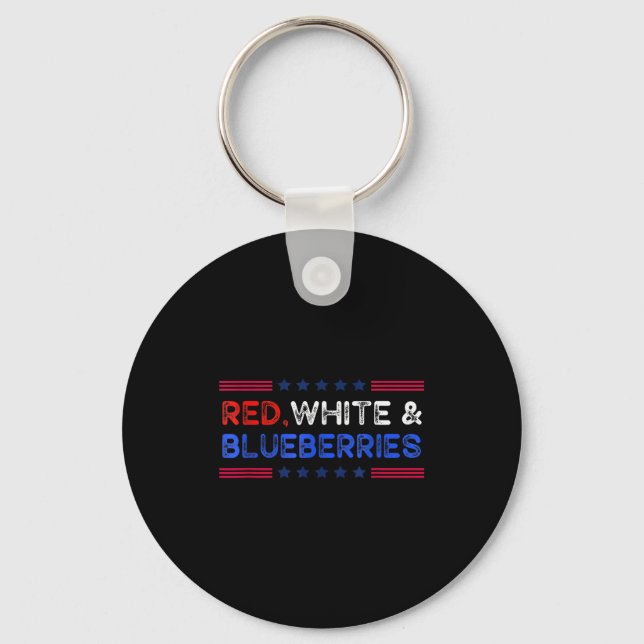 Porte-clés Funny Retro Red, White And Blueberries Patriot  (Recto)