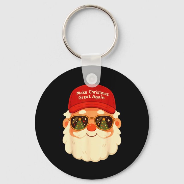 Porte-clés Funny Retro Santa Christmas Trump Xmas Men Women  (Recto)