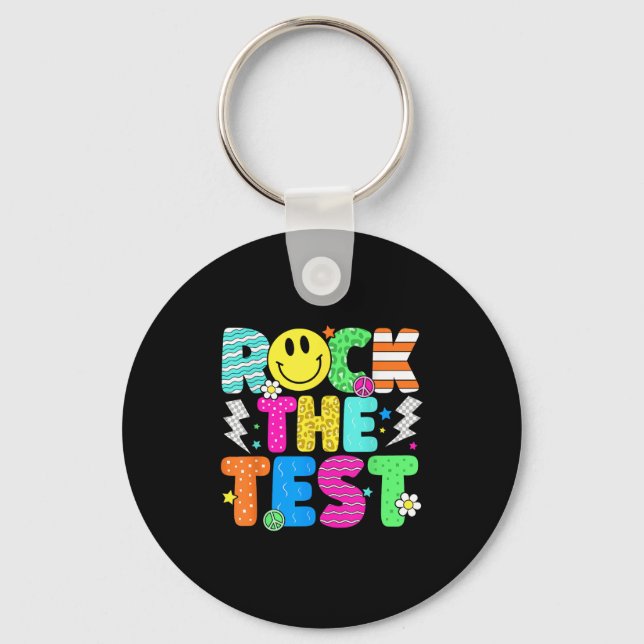 Porte-clés Funny Rock The Test Test Day Professeur étudiant M (Recto)