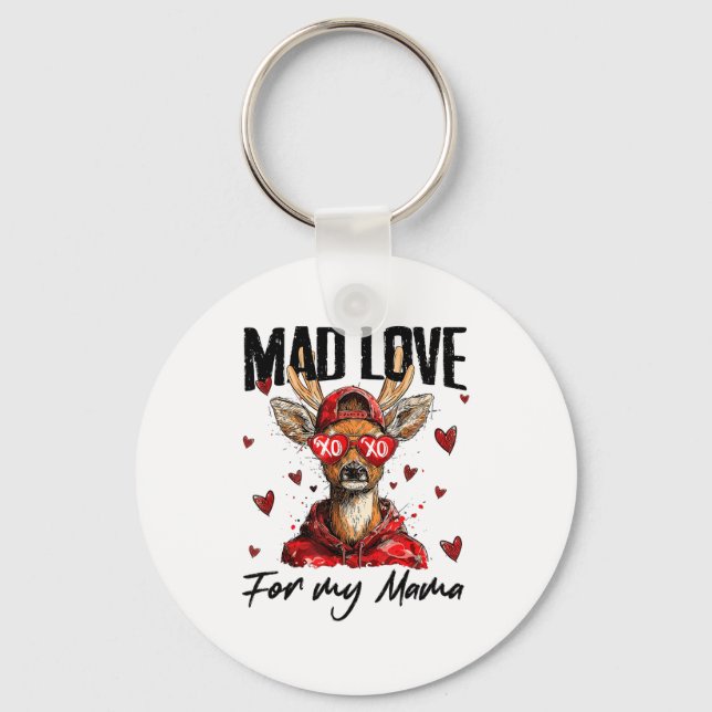 Porte-clés Funny Saint-Valentin Amour Fou Pour Ma Maman Biche (Recto)