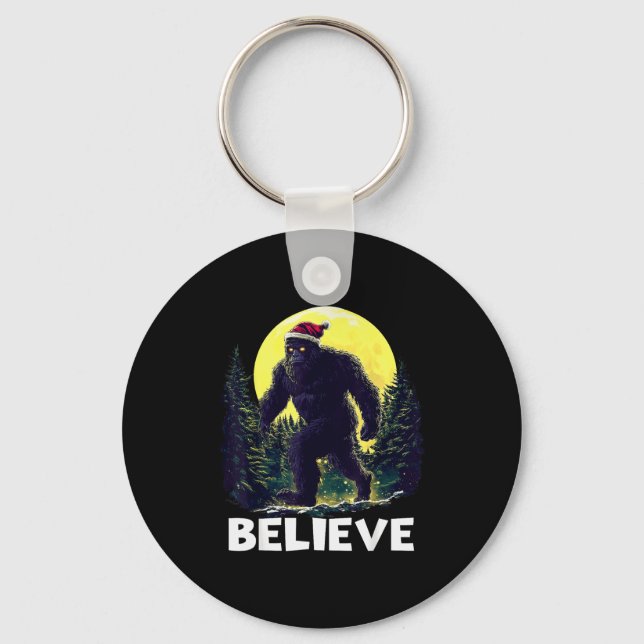 Porte-clés Funny Santa Bigfoot Christmas Sasquatch Believe Xm (Recto)