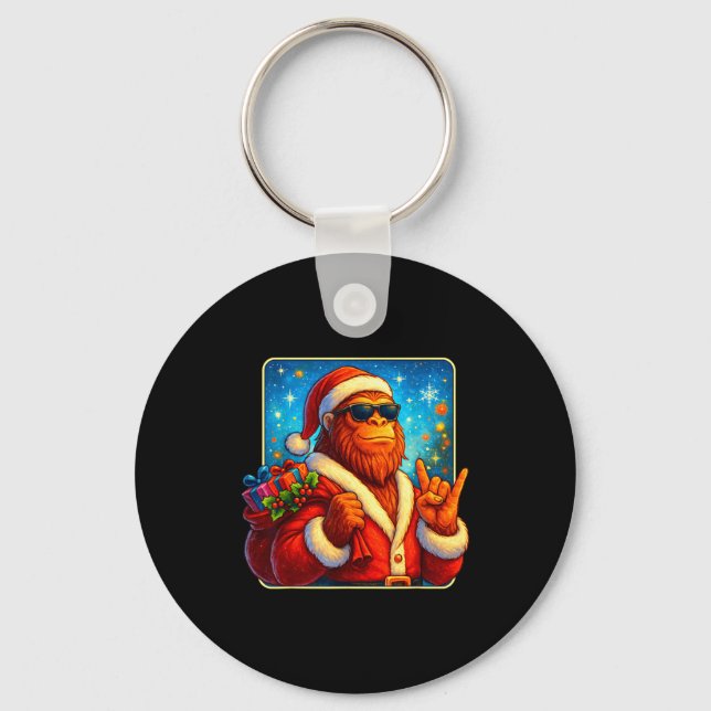 Porte-clés Funny Santa Bigfoot Christmas Sasquatch Xmas Boys  (Recto)