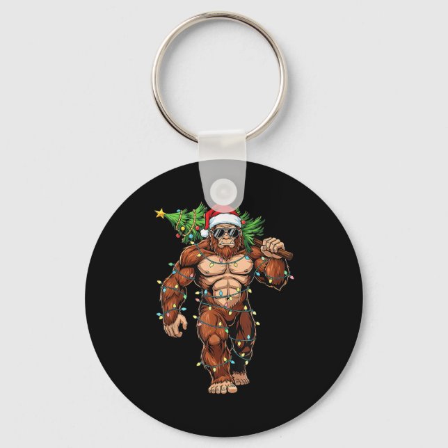 Porte-clés Funny Santa Bigfoot Christmas Tree Christmas Crypt (Recto)
