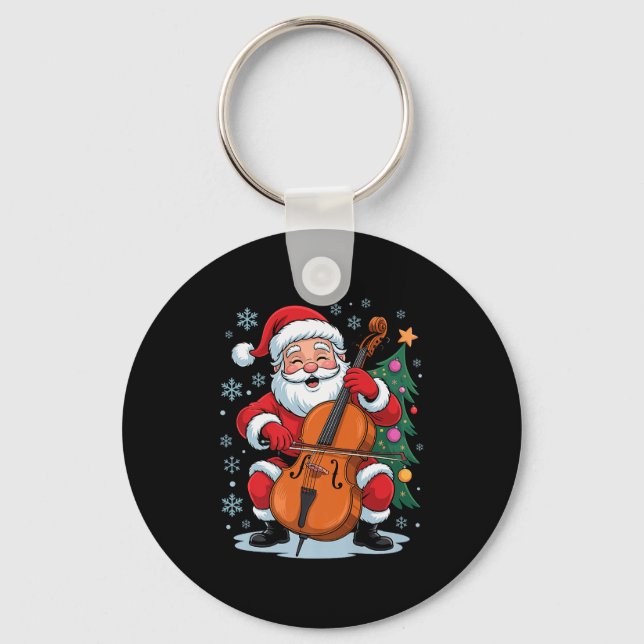 Porte-clés Funny Santa Christmas Design Cello Holiday Xmas Pa (Recto)