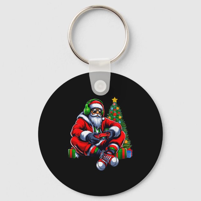 Porte-clés Funny Santa Christmas Gamer Controller Xmas Gaming (Recto)