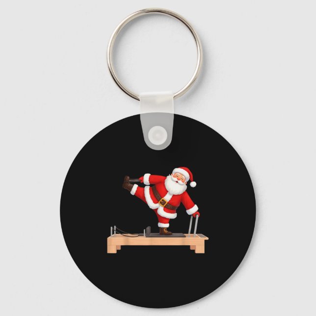 Porte-clés Funny Santa Doing Reformer Lates Christmas Xmas La (Recto)