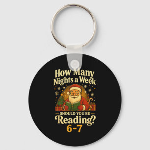 Porte-clés Funny Santa lisant 67 Tee de meme Noel Professeur