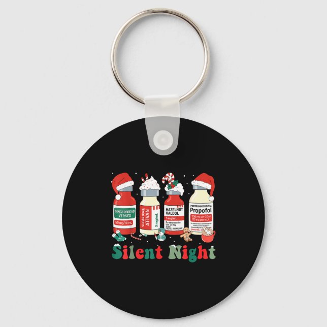 Porte-clés Funny Santa Profol Silent Night Icu Nurses Merry C (Recto)